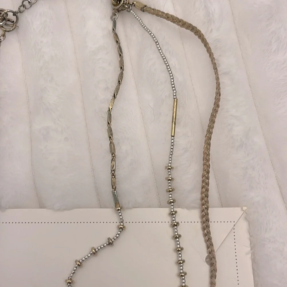 Stella and Dot Riad 7-in-1 or 3-in-1 layered rose quartz tassel Necklace EUC - Picture 8 of 10